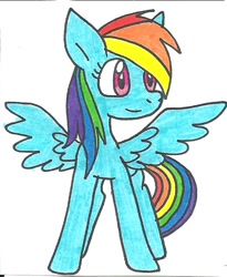 Size: 524x639 | Tagged: safe, artist:cmara, character:rainbow dash, female, solo, traditional art