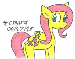 Size: 695x551 | Tagged: safe, artist:cmara, character:fluttershy, female, solo, traditional art