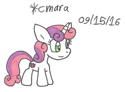 Size: 756x556 | Tagged: safe, artist:cmara, character:sweetie belle, cutie mark, female, solo, the cmc's cutie marks, traditional art