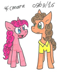 Size: 656x810 | Tagged: safe, artist:cmara, character:cheese sandwich, character:pinkie pie, traditional art