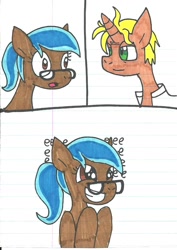 Size: 811x1146 | Tagged: safe, artist:cmara, oc, oc:carly, episode:spice up your life, g4, my little pony: friendship is magic, gordon ramsay, lined paper, traditional art