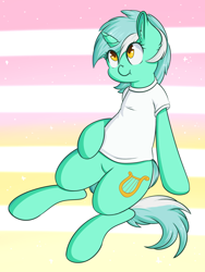 Size: 1280x1700 | Tagged: safe, artist:wickedsilly, character:lyra heartstrings, :t, clothing, cute, ear fluff, female, hnnng, looking up, lyrabetes, nose wrinkle, scrunchy face, shirt, solo