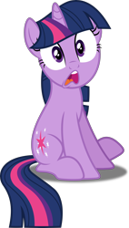 Size: 3404x6000 | Tagged: safe, artist:dashiesparkle, character:twilight sparkle, character:twilight sparkle (unicorn), species:pony, species:unicorn, episode:a bird in the hoof, g4, my little pony: friendship is magic, .svg available, absurd resolution, female, open mouth, simple background, sitting, solo, surprised, transparent background, vector