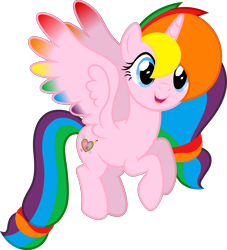 Size: 4533x5000 | Tagged: safe, artist:dashiesparkle, oc, oc only, oc:rainbow splash, species:alicorn, species:pony, derpibooru community collaboration, 2017 community collab, absurd resolution, alicorn oc, colored wings, multicolored wings, simple background, solo, transparent background