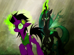 Size: 1000x749 | Tagged: safe, artist:foxinshadow, character:queen chrysalis, oc, species:changeling, mind control
