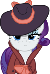 Size: 3387x5000 | Tagged: safe, artist:dashiesparkle, character:rarity, species:pony, species:unicorn, episode:rarity investigates, g4, my little pony: friendship is magic, .svg available, clothing, detective rarity, fedora, female, hat, lidded eyes, mare, simple background, solo, transparent background, vector