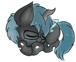 Size: 1280x1036 | Tagged: safe, artist:wickedsilly, oc, oc only, oc:stratamax, species:changeling, changeling oc, cute, eyes closed, glasses, ocbetes, raffle prize, sleeping, solo
