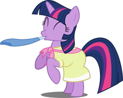 Size: 5000x3973 | Tagged: safe, artist:dashiesparkle, character:twilight sparkle, character:twilight sparkle (unicorn), species:pony, species:unicorn, episode:sweet and elite, g4, my little pony: friendship is magic, absurd resolution, birthday dress, clothing, cute, female, party horn, rearing, simple background, solo, transparent background, vector