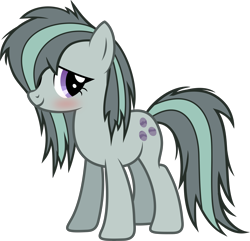 Size: 6000x5776 | Tagged: safe, artist:slb94, character:marble pie, 80s, absurd resolution, alternate hairstyle, blushing, cute, female, hair over one eye, marblebetes, messy mane, simple background, solo, transparent background, vector