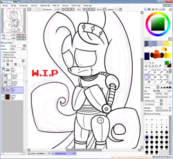 Size: 1120x1032 | Tagged: safe, artist:extradan, character:fluttershy, species:pony, android, female, flutterbot, gynoid, paint tool sai, robot, robot pony, roboticization, wip