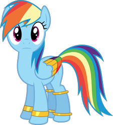 Size: 6400x7111 | Tagged: safe, artist:parclytaxel, derpibooru original, character:rainbow dash, species:pony, .svg available, :i, absurd resolution, ain't never had friends like us, armband, bracelet, colored wings, female, gem, genie, genie pony, jewelry, looking at you, multicolored wings, rainbow wings, simple background, solo, transparent background, vector