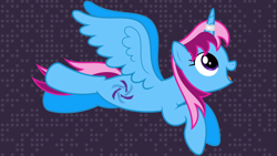 Size: 11200x6300 | Tagged: safe, artist:parclytaxel, oc, oc only, oc:parcly taxel, species:alicorn, species:pony, .svg available, absurd resolution, alicorn oc, cutie mark, flying, horn ring, smiling, solo, thue-morse sequence along the squares, vector, wallpaper