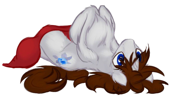 Size: 700x400 | Tagged: safe, artist:frist44, artist:imiokun, oc, oc only, oc:miles, species:pony, species:unicorn, animated, blanket, chest fluff, cute, ear fluff, fluffy, gif, impossibly large chest fluff, leg fluff, male, on back, shoulder fluff, simple background, stallion, transparent background