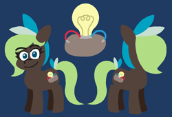 Size: 934x636 | Tagged: safe, artist:threetwotwo32232, oc, oc only, oc:bright idea, species:earth pony, species:pony, female, food, mare, potato, reference sheet, simple background, solo
