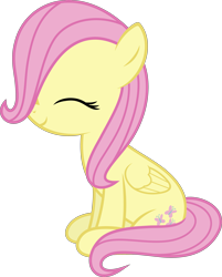 Size: 3611x4500 | Tagged: safe, artist:agrol, artist:slb94, character:fluttershy, absurd resolution, cute, eyes closed, female, filly, folded wings, happy, shyabetes, simple background, sitting, smiling, solo, transparent background, vector, when you're a filly