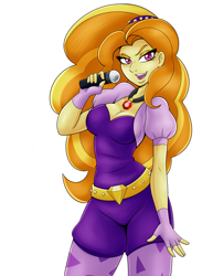 Size: 5100x6600 | Tagged: safe, artist:ambris, character:adagio dazzle, equestria girls:rainbow rocks, g4, my little pony: equestria girls, my little pony:equestria girls, absurd resolution, adoragio, beautiful, big breasts, breasts, busty adagio dazzle, cleavage, clothing, colored pupils, cute, female, fingerless gloves, gem, gloves, jewelry, leggings, looking at you, microphone, moe, necklace, pendant, singing, siren gem, smiling, smiling at you, solo