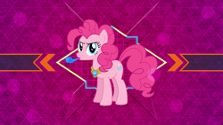 Size: 3840x2160 | Tagged: safe, artist:laszlvfx, artist:sakatagintoki117, edit, character:pinkie pie, species:earth pony, species:pony, element of laughter, female, high res, party horn, solo, wallpaper, wallpaper edit