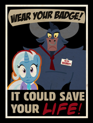 Size: 901x1200 | Tagged: safe, artist:pixelkitties, character:iron will, character:trixie, species:pony, species:unicorn, fallout, fallout: new vegas, female, mare, parody, poster