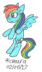 Size: 501x850 | Tagged: safe, artist:cmara, character:rainbow dash, female, solo, traditional art