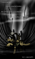 Size: 607x1000 | Tagged: safe, artist:jamescorck, character:daring do, female, solo, sweat, text, vine