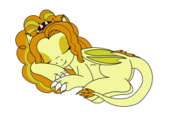Size: 1918x1349 | Tagged: safe, artist:linedraweer, character:adagio dazzle, species:kirin, commission, female, simple background, sleeping, solo, species swap, transparent background, vector