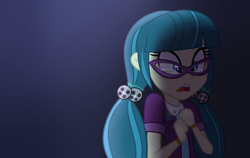 Size: 1024x647 | Tagged: safe, artist:wubcakeva, character:juniper montage, equestria girls:movie magic, g4, my little pony: equestria girls, my little pony:equestria girls, spoiler:eqg specials, clothing, crying, cute, female, glasses, junibetes, open mouth, pigtails, sad, solo, woobie