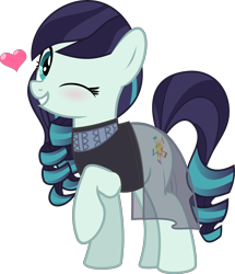 Size: 5994x6959 | Tagged: safe, artist:jhayarr23, character:coloratura, species:earth pony, species:pony, episode:the mane attraction, g4, my little pony: friendship is magic, absurd resolution, blushing, clothing, cute, female, heart, looking at you, mare, one eye closed, raised hoof, rarabetes, see-through, simple background, smiling, solo, transparent background, wink