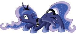 Size: 9192x4181 | Tagged: safe, artist:kp-shadowsquirrel, artist:mysteriouskaos, character:princess luna, absurd resolution, d:, face down ass up, female, floppy ears, frown, open mouth, scared, simple background, solo, spread wings, transparent background, vector, wide eyes, wings
