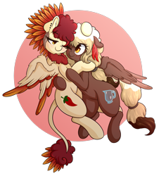 Size: 3691x4084 | Tagged: source needed, safe, artist:wickedsilly, oc, oc only, oc:chimie changa, oc:sweet mocha, species:pegasus, species:pony, absurd resolution, duo, duo female, female, freckles, hug, hybrid, lesbian, pegaphoenix, simple background, transparent background
