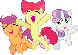 Size: 11911x8457 | Tagged: safe, artist:jhayarr23, character:apple bloom, character:scootaloo, character:sweetie belle, species:earth pony, species:pegasus, species:pony, species:unicorn, absurd resolution, cutie mark crusaders, friends are always there for you, simple background, transparent background, vector