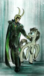 Size: 929x1600 | Tagged: safe, artist:foxinshadow, species:human, species:pony, duo, loki, male, mother and son, ponified, ponified horse, sleipnir