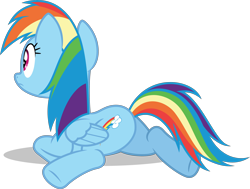 Size: 3976x3000 | Tagged: safe, artist:dashiesparkle, character:rainbow dash, species:pegasus, species:pony, .svg available, female, mare, multicolored hair, plot, rainbutt dash, rear view, simple background, solo, transparent background, vector