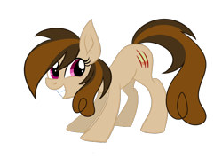 Size: 800x600 | Tagged: safe, artist:wubcakeva, oc, oc only, oc:cupcake slash, species:earth pony, species:pony, female, grin, mare, simple background, smiling, solo, transparent background