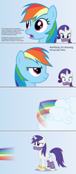 Size: 4096x9312 | Tagged: safe, artist:parclytaxel, character:rainbow dash, character:rarity, species:pegasus, species:pony, species:unicorn, .svg available, :o, :s, absurd resolution, ain't never had friends like us, alternate hairstyle, and then there's rarity, armband, ask, ask generous genie rarity, blushing, comic, dust cloud, female, forced makeover, gem, genie, gradient background, headband, irony, leg brace, makeover, mane swap, mare, open mouth, rainbow trail, revenge, tumblr, vector, veil, wavy mouth, wide eyes