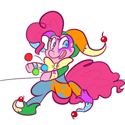 Size: 450x450 | Tagged: safe, artist:mt, character:pinkie pie, species:pony, episode:the crystal empire, g4, my little pony: friendship is magic, bipedal, female, jester, jester pie, juggling, solo