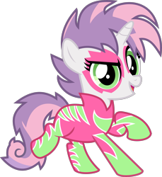 Size: 4893x5334 | Tagged: safe, artist:jhayarr23, character:sweetie belle, species:pony, species:unicorn, episode:the show stoppers, g4, my little pony: friendship is magic, absurd resolution, clothing, female, looking at you, raised hoof, show accurate, show stopper outfits, simple background, smiling, solo, transparent background, vector
