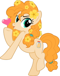 Size: 4835x6108 | Tagged: safe, artist:jhayarr23, character:pear butter, species:earth pony, species:pony, episode:the perfect pear, g4, my little pony: friendship is magic, absurd resolution, buttercup, female, flower, flower in hair, mare, simple background, solo, transparent background, vector