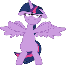 Size: 5284x5205 | Tagged: safe, artist:jhayarr23, character:twilight sparkle, character:twilight sparkle (alicorn), species:alicorn, species:pony, episode:fame and misfortune, g4, my little pony: friendship is magic, absurd resolution, female, floppy ears, full body, mare, simple background, transparent background, vector, wings