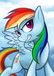 Size: 439x612 | Tagged: safe, artist:hobbes-maxwell, character:rainbow dash, species:pegasus, species:pony, female, mare, solo