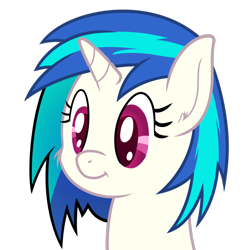 Size: 1348x1348 | Tagged: safe, artist:djdavid98, character:dj pon-3, character:vinyl scratch, species:pony, species:unicorn, bust, colored pupils, cute, female, portrait, simple background, solo, transparent background
