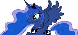 Size: 6575x3000 | Tagged: safe, artist:dashiesparkle, character:princess luna, species:alicorn, species:pony, episode:princess spike, g4, my little pony: friendship is magic, absurd resolution, female, mare, simple background, solo, spread wings, transparent background, vector, wings