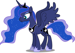 Size: 5000x3528 | Tagged: safe, artist:dashiesparkle, character:princess luna, species:alicorn, species:pony, episode:bloom and gloom, g4, my little pony: friendship is magic, .svg available, absurd resolution, female, mare, simple background, solo, spread wings, transparent background, vector, wings