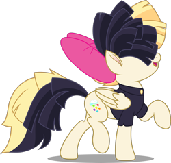 Size: 5000x4760 | Tagged: safe, artist:dashiesparkle, character:songbird serenade, species:pegasus, species:pony, my little pony: the movie (2017), absurd resolution, bow, clothing, female, hair bow, mare, raised hoof, simple background, smiling, solo, transparent background, vector