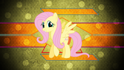 Size: 3840x2160 | Tagged: safe, artist:kiowa213, artist:laszlvfx, edit, character:fluttershy, species:pegasus, species:pony, cute, female, looking at you, mare, shyabetes, smiling, solo, spread wings, vector, wallpaper, wallpaper edit, wings