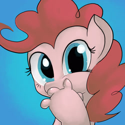 Size: 1600x1600 | Tagged: safe, artist:docwario, character:pinkie pie, species:earth pony, species:pony, bad habit, female, finger, nose picking, rhinotillexis, solo