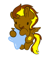 Size: 3493x4462 | Tagged: safe, artist:wickedsilly, oc, oc only, oc:prince cosmic light, species:alicorn, species:pony, alicorn oc, chibi, commission, simple background, solo, stars, transparent background, warp star