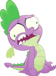 Size: 4366x5938 | Tagged: safe, artist:jhayarr23, character:spike, species:dragon, .mov, my little pony: the movie (2017), absurd resolution, dehydrated, derp, disturbed, faec, hot, male, reference, shrunken pupils, silly face, simple background, solo, transparent background, vector