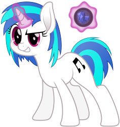 Size: 5349x5634 | Tagged: safe, artist:djdavid98, character:dj pon-3, character:vinyl scratch, species:pony, species:unicorn, absurd resolution, cutie mark, female, glowing horn, hooves, horn, levitation, magic, mare, movie accurate, simple background, smiling, solo, teeth, telekinesis, transparent background, vector