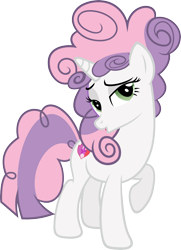 Size: 3250x4500 | Tagged: safe, artist:slb94, character:sweetie belle, alternate hairstyle, flirty, looking at you, older, raised hoof, simple background, transparent background, vector