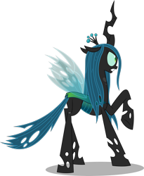 Size: 4091x5000 | Tagged: safe, artist:dashiesparkle, character:queen chrysalis, species:changeling, episode:to where and back again, g4, my little pony: friendship is magic, .svg available, absurd resolution, changeling queen, female, raised hoof, simple background, solo, transparent background, vector